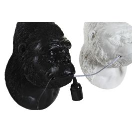 DKD Home Decor Aplique Moderno Blanco Negro Gorila 19 x 32 x 23 cm (2 Unidades)