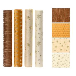 Decoris Camino de mesa navideño terciopelo, 4 modelos con motivos navideños, 35 cm x 2 m