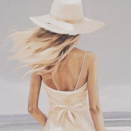 Cuadro Pintura Mujer-Playa 2/M Lienzo 80 X 3,50 X 80 cm