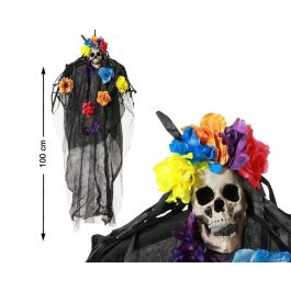 Figura Novia Calavérica Con Flores Gris Y Tul 100 cm - Decoración Día de los Muertos Precio: 9.5000004. SKU: B1D4GXL3Z9