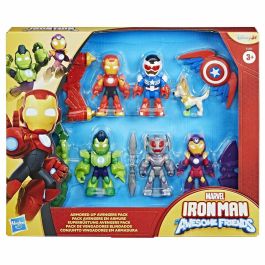 HASBRO Figura de Acción Iron Man and His Awesome Friends Pack Vengadores Blindados - 6 Figuras, 5 Accesorios, Edad 3+