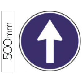 Syssa Señal Vial Sentido Obligatorio Paso Peatones Acero Galvanizado 500 mm