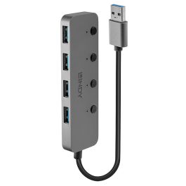 Hub USB LINDY Negro Gris (1 unidad) Precio: 30.68999956. SKU: B1EBJW6HSB