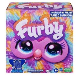 HASBRO Furby Dj Rainbow con +1000 Interacciones, Cuerpo Arcoíris Luminoso, 5 Modos de Juego, Emite Sonidos, Español, 6+ años