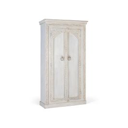 Giner y Colomer Armario de 2 Puertas en Madera de Mango Blanco Envejecido 180 cm