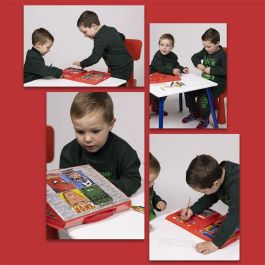 Cerdá Set Completo de Papelería para Colorear Marvel en Caja, Ideal para Niños de 2 a 8 años, Diseño Temático Rojo 45x26.7x3 cm