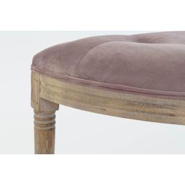 DKD Home Decor Descalzadora Tradicional Rosa Palo y Natural, Poliéster y Rubberwood, 43x48x125 cm, Desmontable