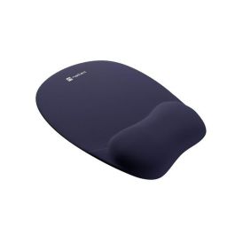NATEC CHIPMUNK Alfombrilla Ratón Ergonómica con Reposamuñecas Antideslizante de Tela y Espuma de Memoria Azul Oscuro 235x195 mm