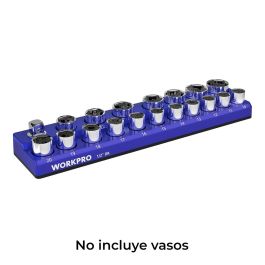 Workpro Organizador Magnético Vacío para Vasos de 1/2" Estándar, Números 10-27mm + Adaptador, 373x88x32mm Precio: 14.49999991. SKU: B1GQCKZTJ3