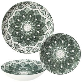 Home Deco Factory Vajilla 12 Piezas de Cerámica con Diseño Mandala Verde Precio: 35.50000003. SKU: B148YK4NLX