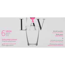 Lav Set 6 Vasos 415 cc Vega Ø8.6x12cm (8 Cajas)