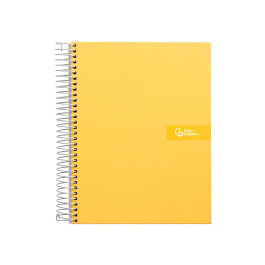 Liderpapel Cuaderno Espiral A5 Crafty Tapa Forrada 120 Hojas 90gr Cuadro 5mm Color Amarillo