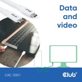 Club3D Lifestyle USB-C Kabel PD 240W.20Gbps 2m weiß St/St