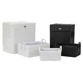 Cesta Basicos DKD Home Decor Blanco Negro 34 x 49 x 45 cm Set de 5 Precio: 71.19882. SKU: S3018656