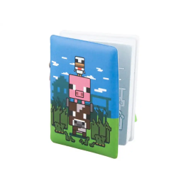 Wondee Bloc de notas mini acolchado Minecraft con llavero, 100x20x70 mm