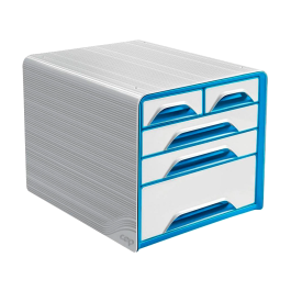 Cep Fichero 5 Cajones Mixtos Blanco/Azul 360x288x270 mm