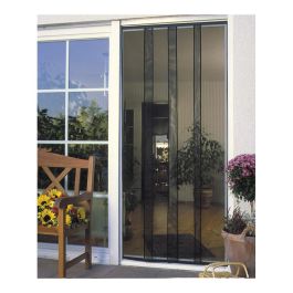 Schellenberg Cortina mosquitera con marco magnético antracita 100x220cm, fácil montaje, acortable