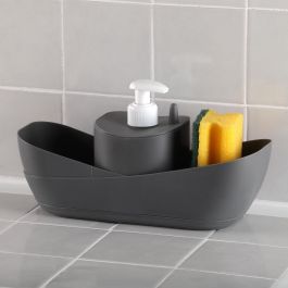 Dispensador De Jabon Gris Versa 11X26CM Dispensador De Jabon Gris Versa 11X26CM