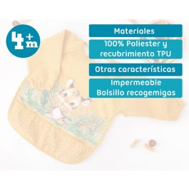 KioKids Babero Impermeable con Mangas Tigre Mostaza Colección Little Sauvages +4 Meses