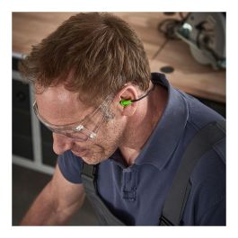 Wolfcraft 4962000 Tapones de Protección Auditiva con Cordón y Estuche (CE), Reutilizables, SNR 33 dB, para Maquinaria Pesada