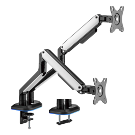 AISENS - SOPORTE DE MESA RGB GAMING CONTRAPESO GIRATORIO E INCLINABLE PARA MONITOR/TV 9KG (3 PIVOTES, 2 BRAZOS) DE 17-32, NEGRO-BLANCO Precio: 59.50000034. SKU: B132SPSJQR