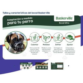 Baskerville Bozal Ultra Talla 3 para Perros: Seguro, Cómodo, Permite Jadear/Beber. Material TPR Moldeable, Ajuste 7x28cm.