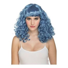 Peluca rizada azul con flequillo 165 g Peluca rizada azul con flequillo 165 g