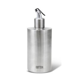 Inde Aceitera de Acero Inoxidable 550 ml con Tapón Quttin - Modelo 48, Medidas: 7 x 7 x 15 cm, Peso: 180 g (12 Unidades)