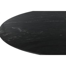 DKD Home Decor Mesa Comedor Cuadrada Moderna de Madera Acacia Natural y Tapa de Mármol Negro 115x115x76 cm Desmontable