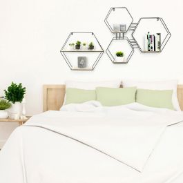 Home Deco Factory Estante Hexagonal Madera-Metal 46x10x40 cm