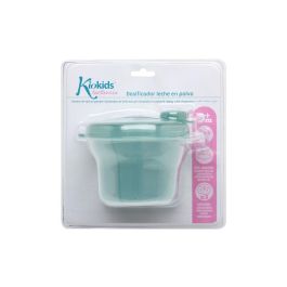 KioKids Dispensador de Leche en Polvo 3 Compartimentos Semitransparentes Sage | Para Bebés +0 Meses, Apto Lavavajillas y Esterilizador