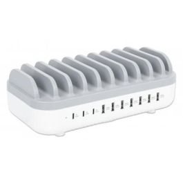 MANHATTAN Estación de Carga USB 10 Puertos 120W Blanco/Gris