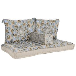 DKD Home Decor Sillon Azul Beige 150 x 76 x 20 cm Set de 4