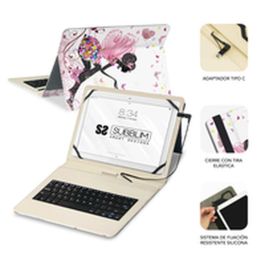 Funda para Tablet y Teclado Subblim SUBKT1-USB052 Multicolor Qwerty Español