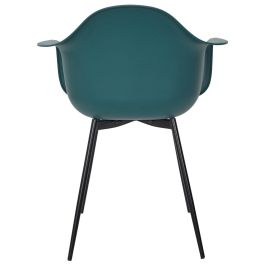 Home Deco Factory Silla Butaca Gustav Azul, Estilo Escandinavo, Polipropileno, Patas de Hierro Negro, 62x59x85 cm Home Deco Factory Silla Butaca Gustav Azul, Estilo Escandinavo, Polipropileno, Patas de Hierro Negro, 62x59x85 cm