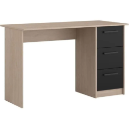Parisot Escritorio Right Office 3 Cajones Decoración Brooklyn Chene L 121.4 x D 55 x H 74.5 cm