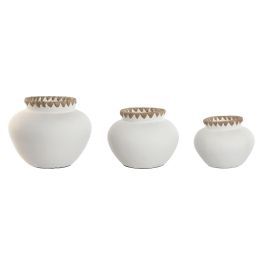 DKD Home Decor Jarron Indonesia 1c24 Blanco Natural Set de 3 Piezas 33 x 27 x 33 cm Precio: 129.49999953. SKU: B1DAD5665E