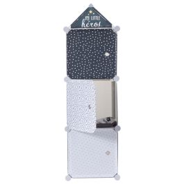 Home Deco Kids Estantería Modular 3 Cubos Azul con Puerta My little Héros 34x32x110 cm