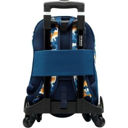 Mochila Fortnite Blue Camo Adaptable. Carro Con 4 Ruedas Giratorias. 42 X 32 X 20 Cm.