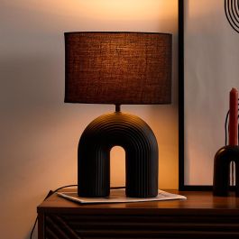 Home Deco Factory Lámpara Archi Cerámica Negra Colección Lounge