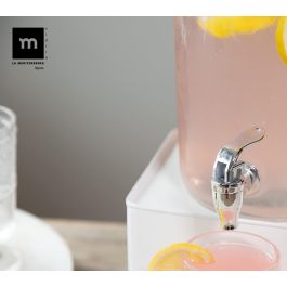 La Mediterranea Tarro Dispensador con Grifo 4L Vidrio 14.5x14.5x31.5 cm (6 Unidades)