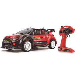 Coche radio control citroën c3 wrc 1:10, emisora 2,4ghz con bateria y cargador usb 42x13x20 cm