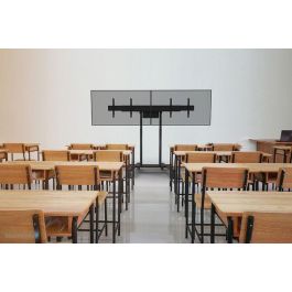 Neomounts FL55-875BL1 - Carro Móvil Motorizado para Pantalla/Pizarra 55-100", 110 kg Máx., Ajuste Motorizado 111.3-176.3 cm, VESA 100x100-800x600, Ruedas, Certificado TÜV - Negro