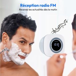 Medion MED1737362723132 Radio de Ducha FM Bluetooth IPX6 con Soporte de Ventosa, Blanco