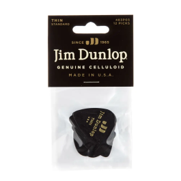 Dunlop Pack 72 Púas Genuine Celluloid Classic Negra - Thin