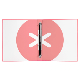 Antartik Carpeta A4 Forrada 4 Anillas 25 mm Redondas Color Coral