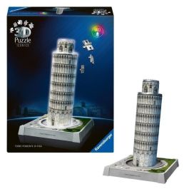 Ravensburger RAV12008028 Rompecabezas 3D Iluminado Torre Inclinada de Pisa - Modelo Icónico