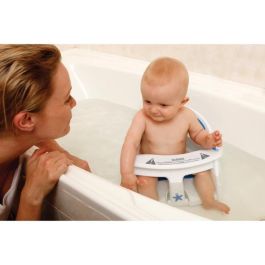 Dreambaby Asiento de Baño Súper Cómodo con Indicador de Temperatura, Apertura Frontal, 6-24 meses hasta 13 kg, Blanco