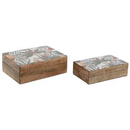 DKD Home Decor Joyero Tropical Tallado Palmera Madera de Mango Hecho a mano Verde Naranja Set de 2 18 x 8.5 x 25.5 cm Precio: 24.50000014. SKU: B1AB65YKRL