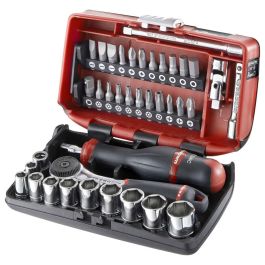 Facom Kit de Herramientas Completo con Trinquete 1/4", 10 Vasos Métricos 6 Puntos y 21 Puntas, 38 Piezas